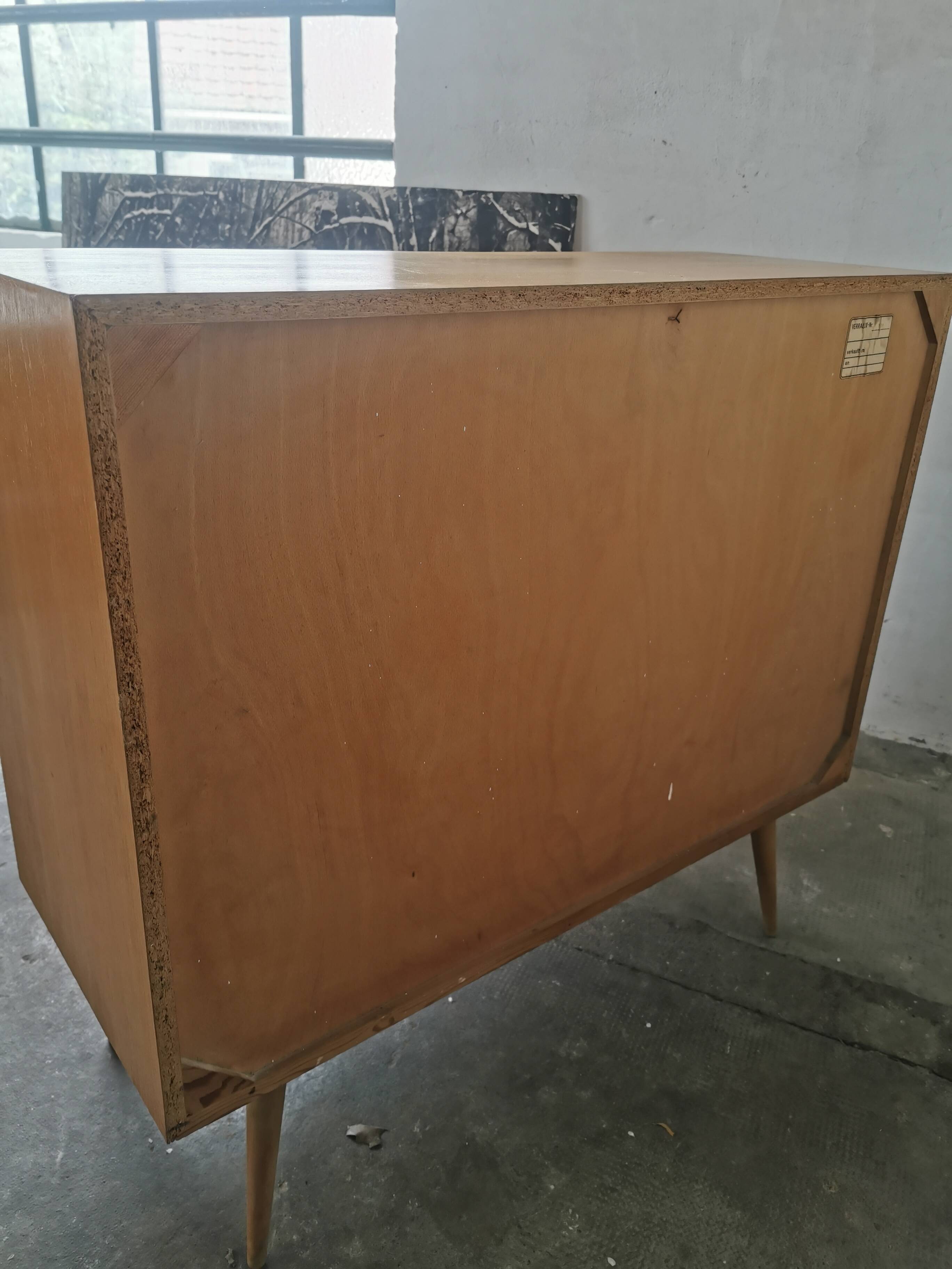 Mid-century design sliding door sideboard