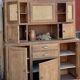 Large buffet with 2 bodies / oak and cane sideboard