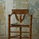 Chaise moine sculptée en chêne massif, Wabi Sabi, suédoise, début du 20ème siècle