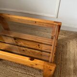 Vintage pine and glass coffee table