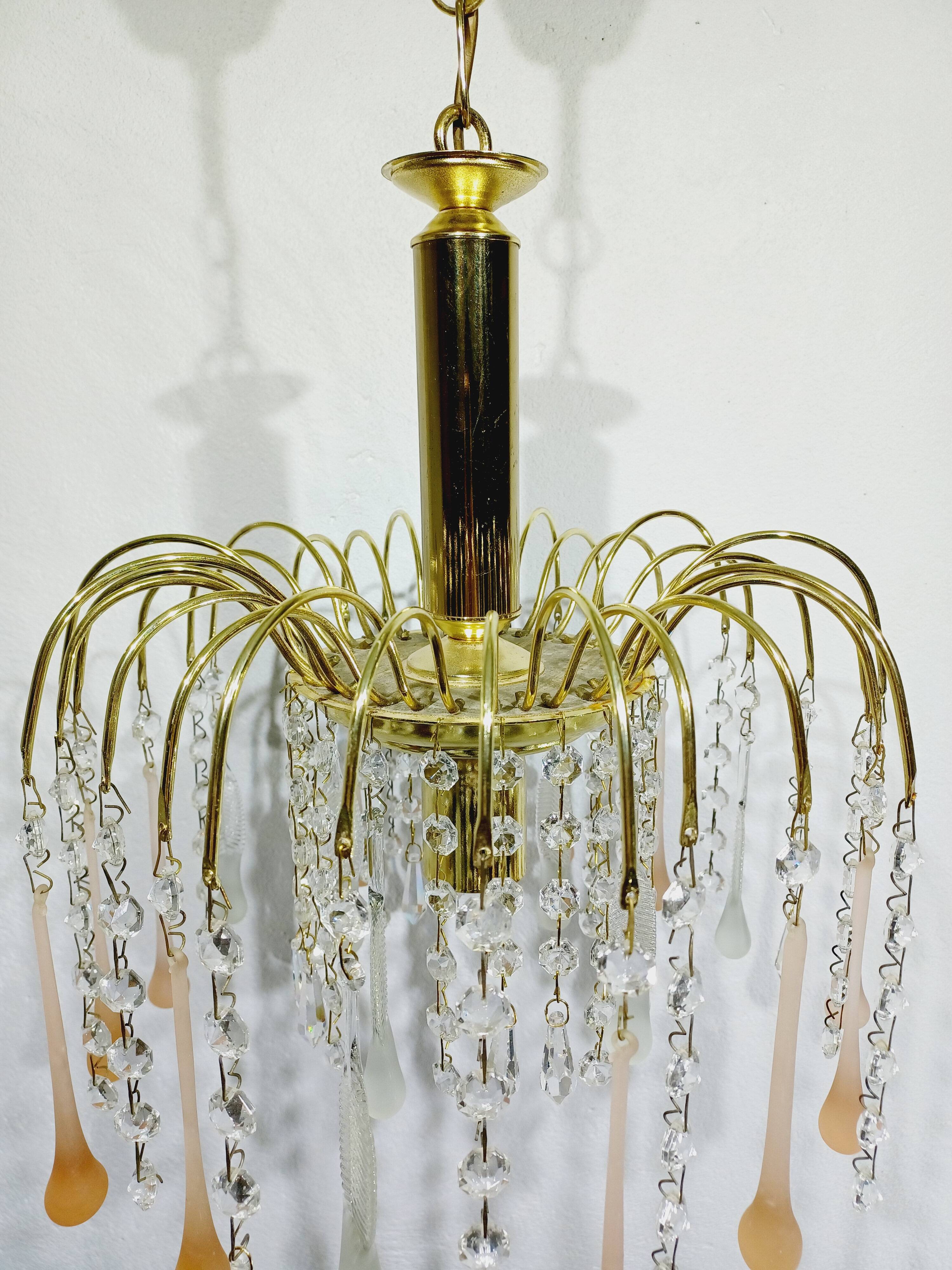 murano and crystal drops chandelier