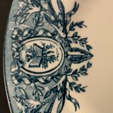 10 plates in old blue earthenware Terre de Fer Léon Graves model Louis XVI 20th century