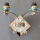 Pair of sconces in crystal, brass and mirror glasses, Italy 1940/1950.