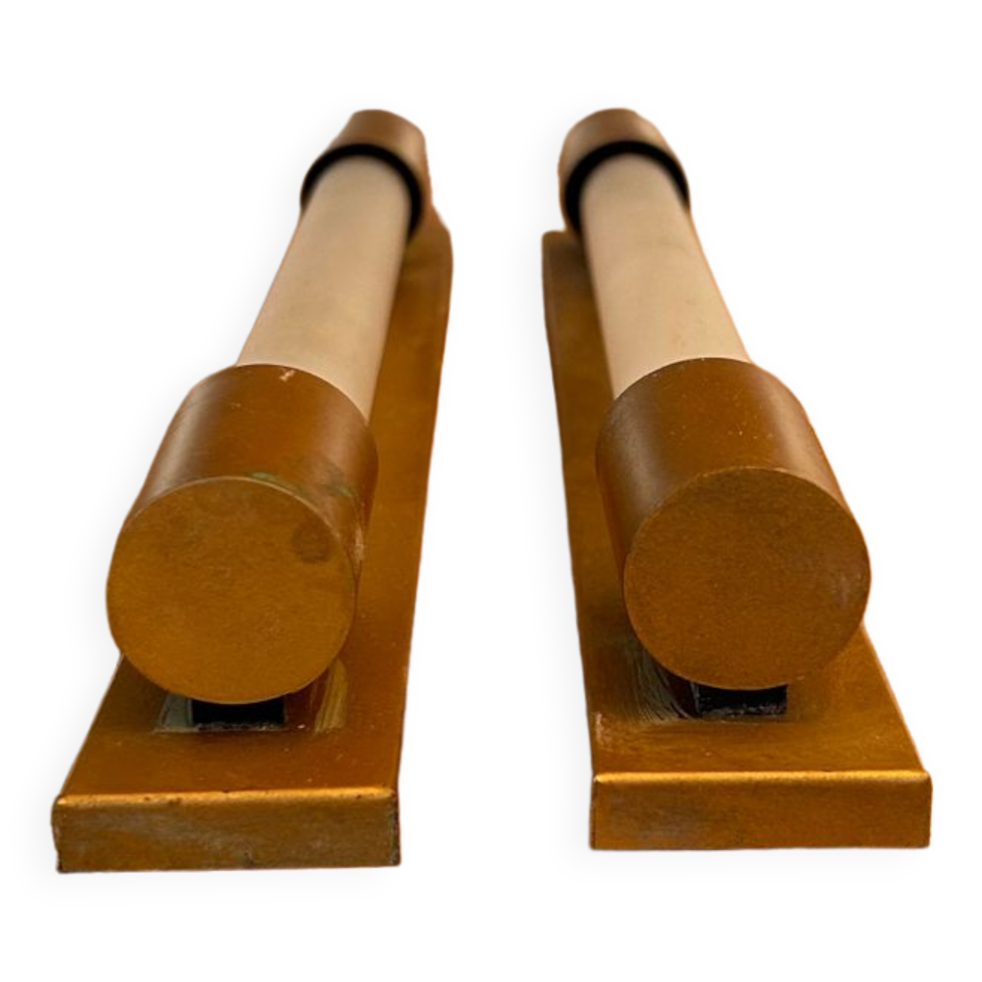 Pair of vintage modernist wall lamp, copper, France 1930