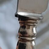 9 cheese/dessert knives silver metal blade Nogent