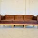 Mid century vintage danish skippers møbler 3 person sofa in coganc leather
