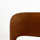 Set 6 Teak and Paper Cord Dining Chairs by Niels O. Moller, Model 75