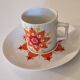Coffee set 4 cups and saucers, vintage porcelain 1970