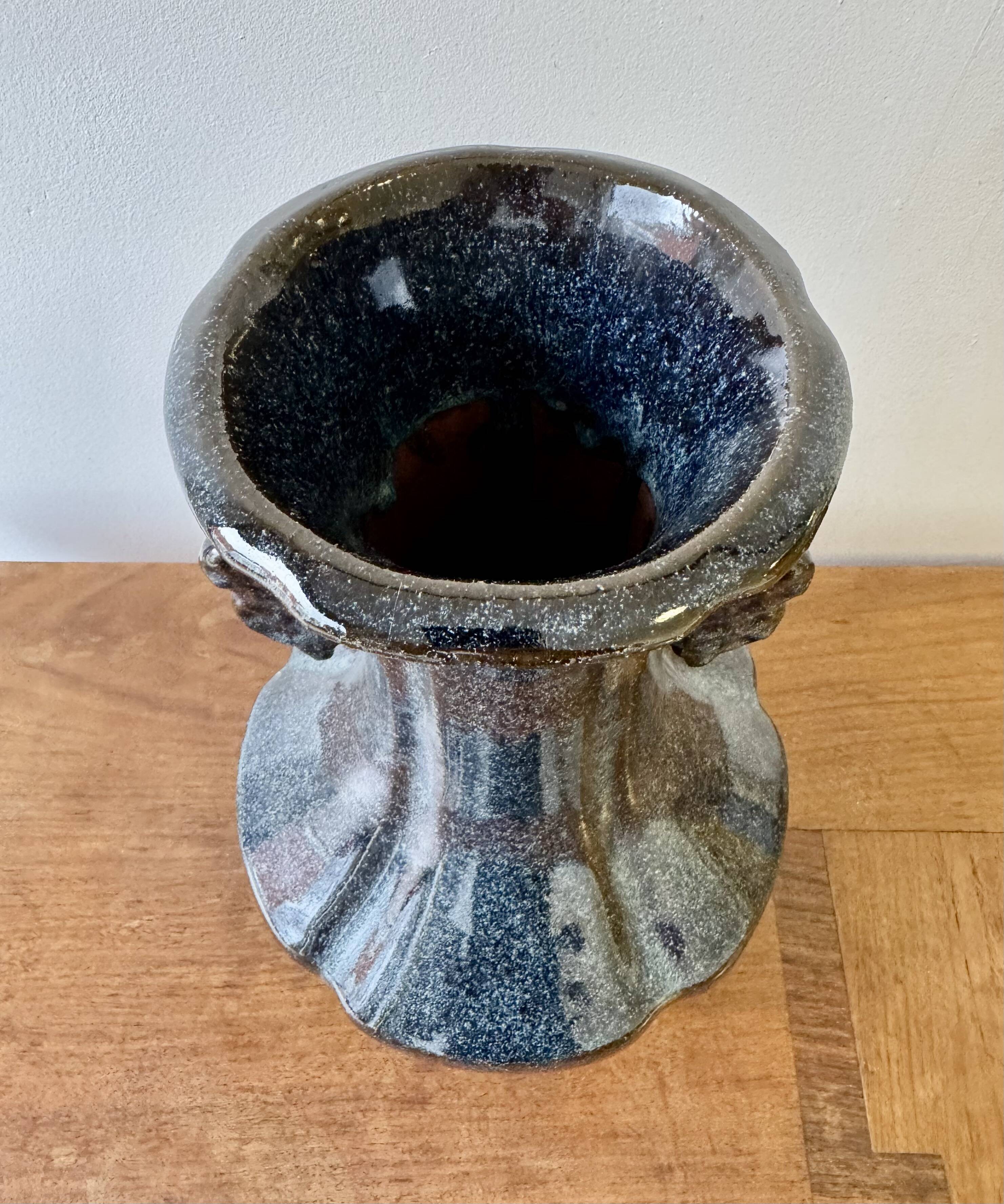 Chinese Studio Pottery Vase with Flambe Glaze