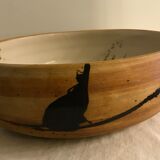 Saladier or serving dish in enamelled sandstone La Poterie de la Colombe