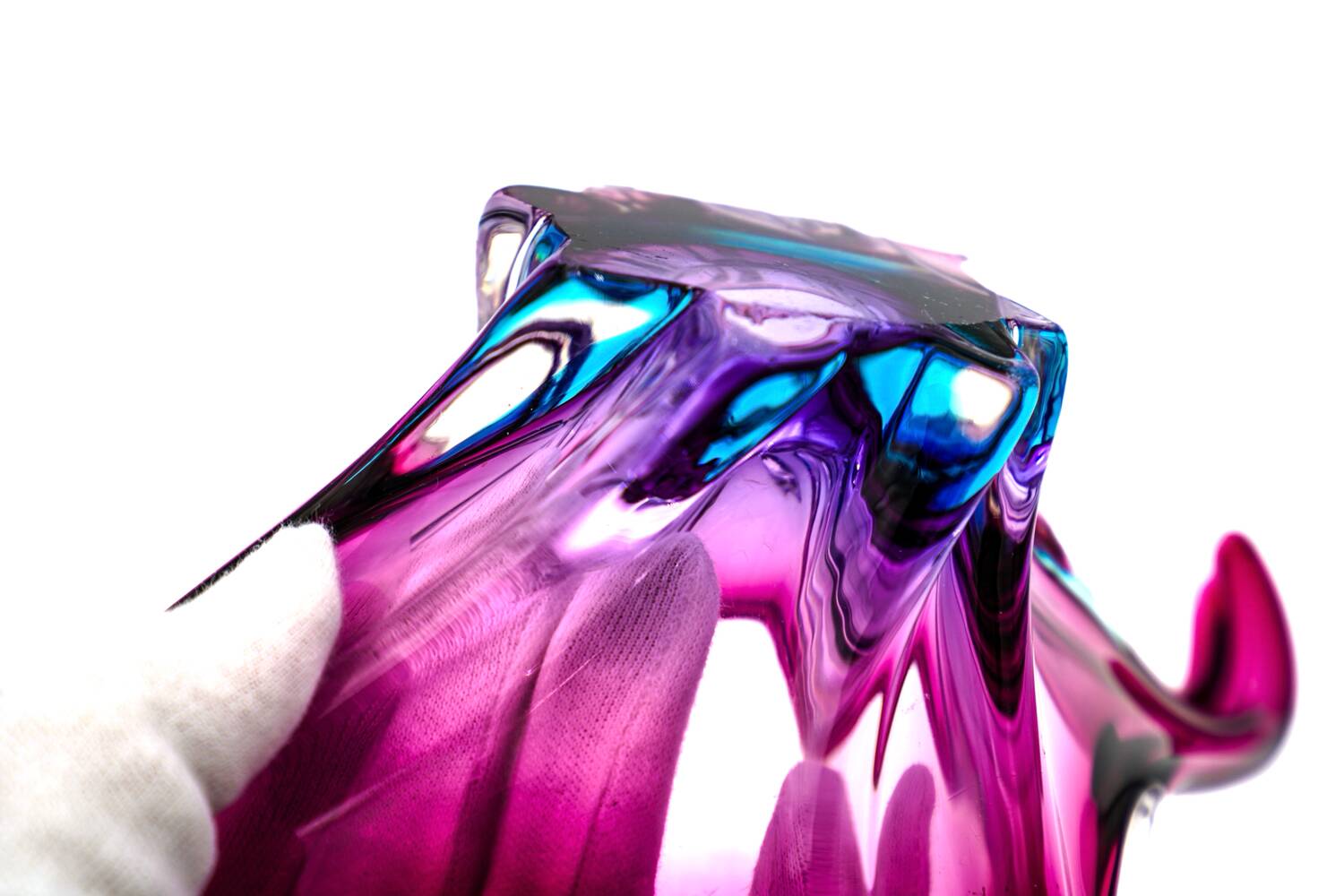 Murano XXL Coupe 50cm - Sommerso Amethyst & Turquoise - Vintage Design