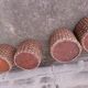 Paire de poufs en corde tressé années 70'S