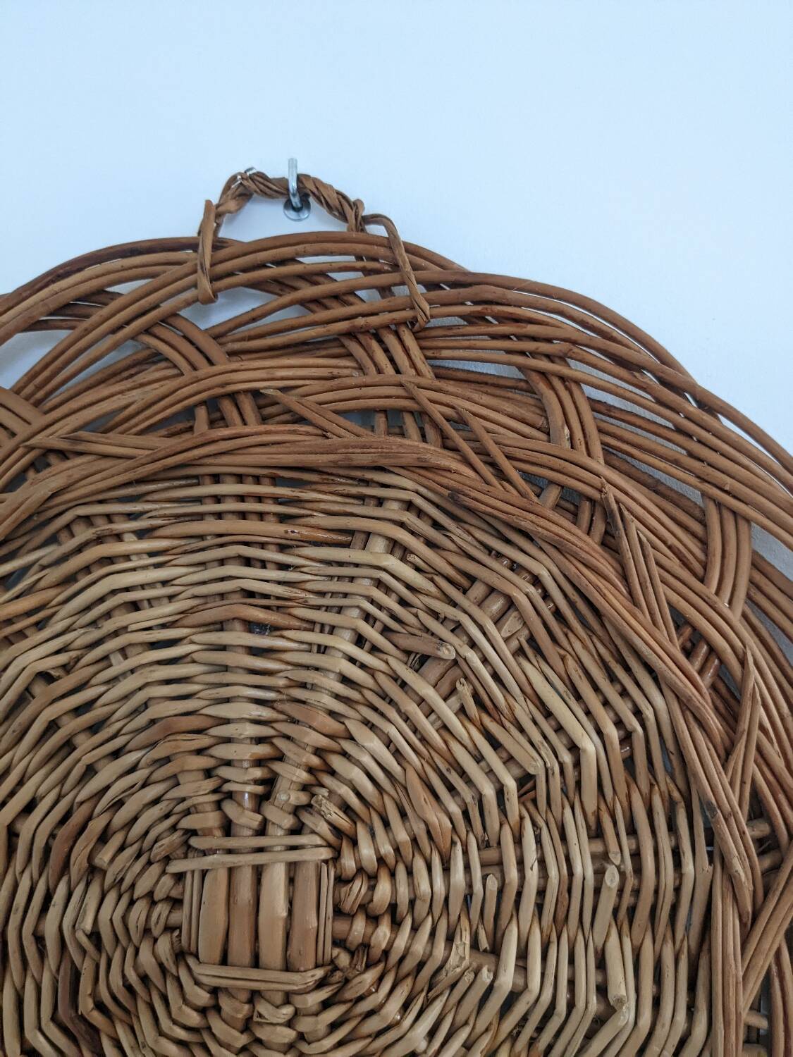 Wicker tray wall decoration