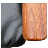 Scandinavian armchair in black leather and teak - 1960s