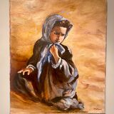 Portrait d’une jeune fille, signée J Hallard XX siècle