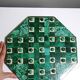 Vintage octagonal solitaire ring in malachite and bakelite from the 1950s-60s