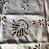 Embroidered linen tablecloth