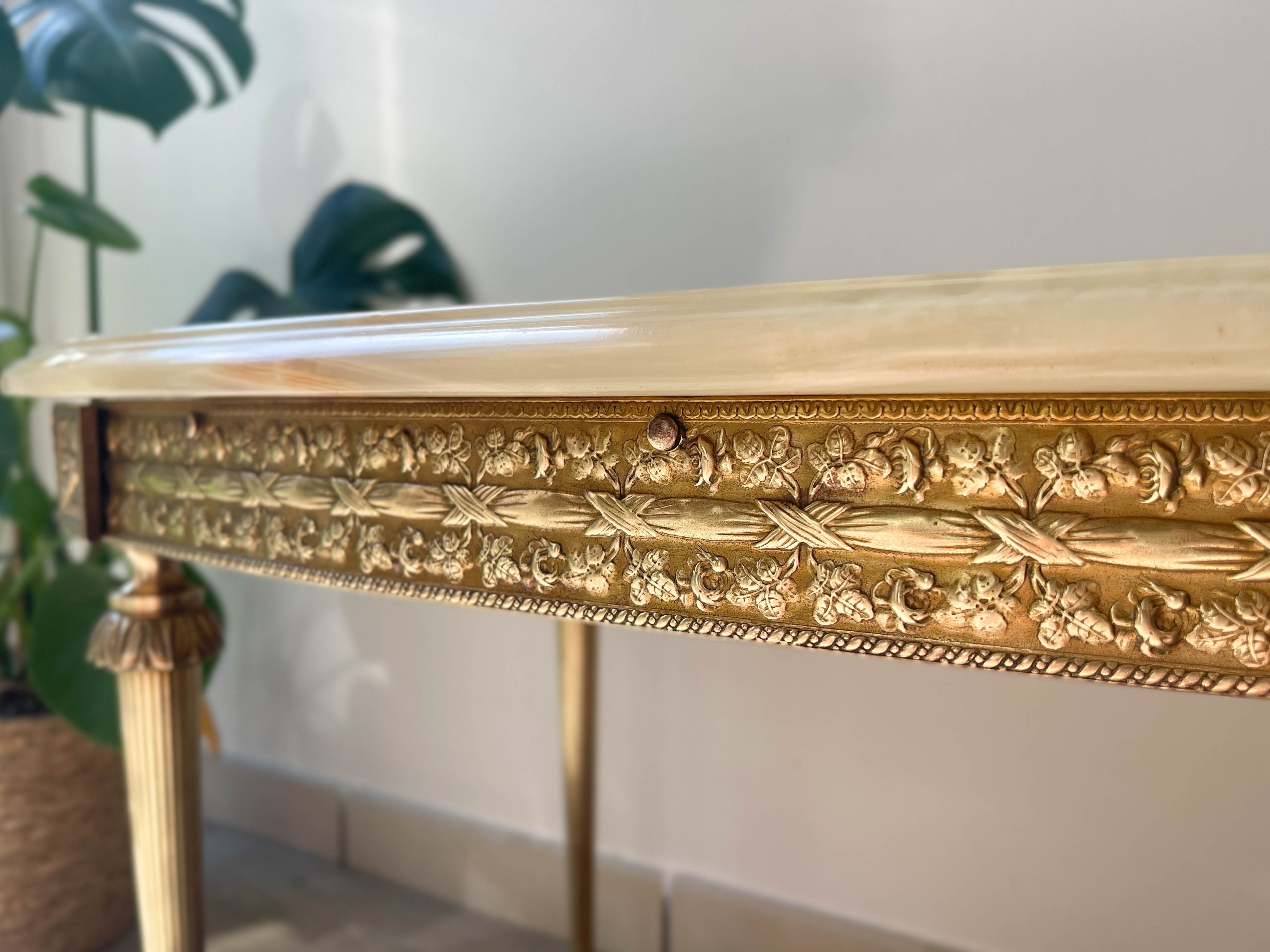 Marble and bronze coffee table Neoclassical style