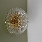 Vintage glass globe wall or ceiling light with diamond point.