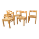 Vintage oak and wicker dining chairs, 1960s