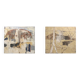 Set of 2 abstract paintings titled “Fyrhat” by the Belgian Artist Nico de G