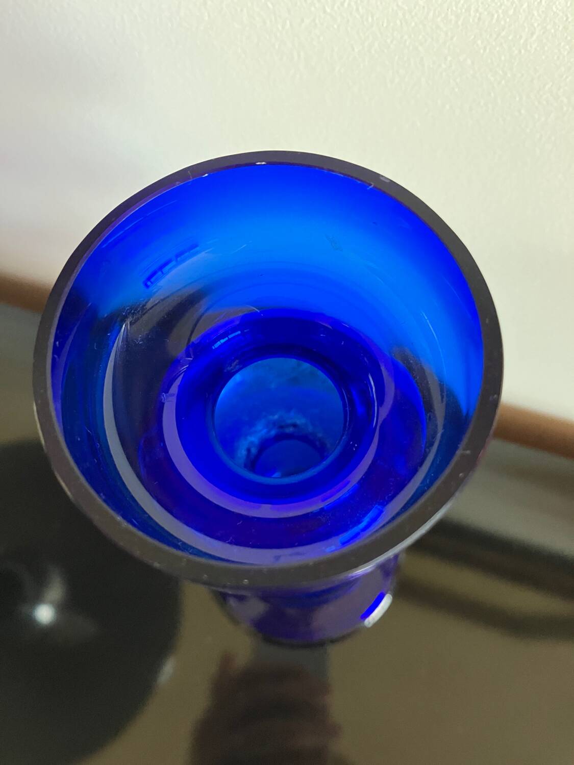 Vintage cobalt blue glass vase