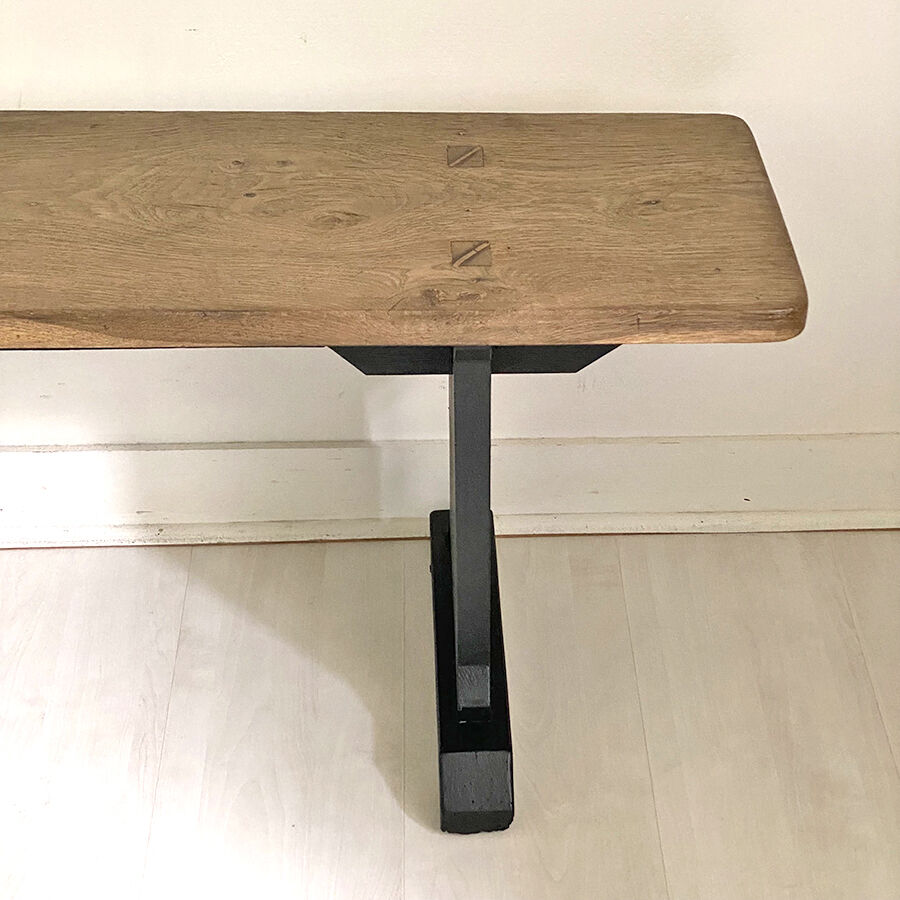Antique refectory bench in solid wood