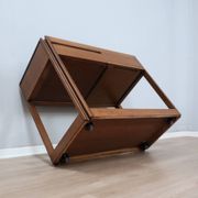 Angelo Mangiarotti for Molteni 4D Series solid wood Bar Cart 1970s