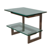 Vintage metal and glass console by Paul Legeard, 1970