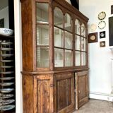 Buffet 2 corps vitré en bois, XIXème