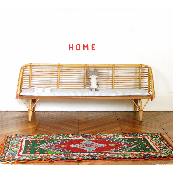 Children's rattan bench