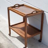 Wooden service with wheels