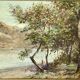 Tableau - Animated scene of Lake Bourget - Chatillon - Post-impressionism