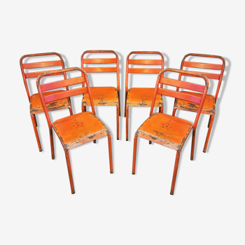 Series of 6 Tolix chairs