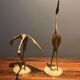 Paire de cigognes deco en laiton