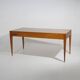 Walnut desk with brass details, 1950s