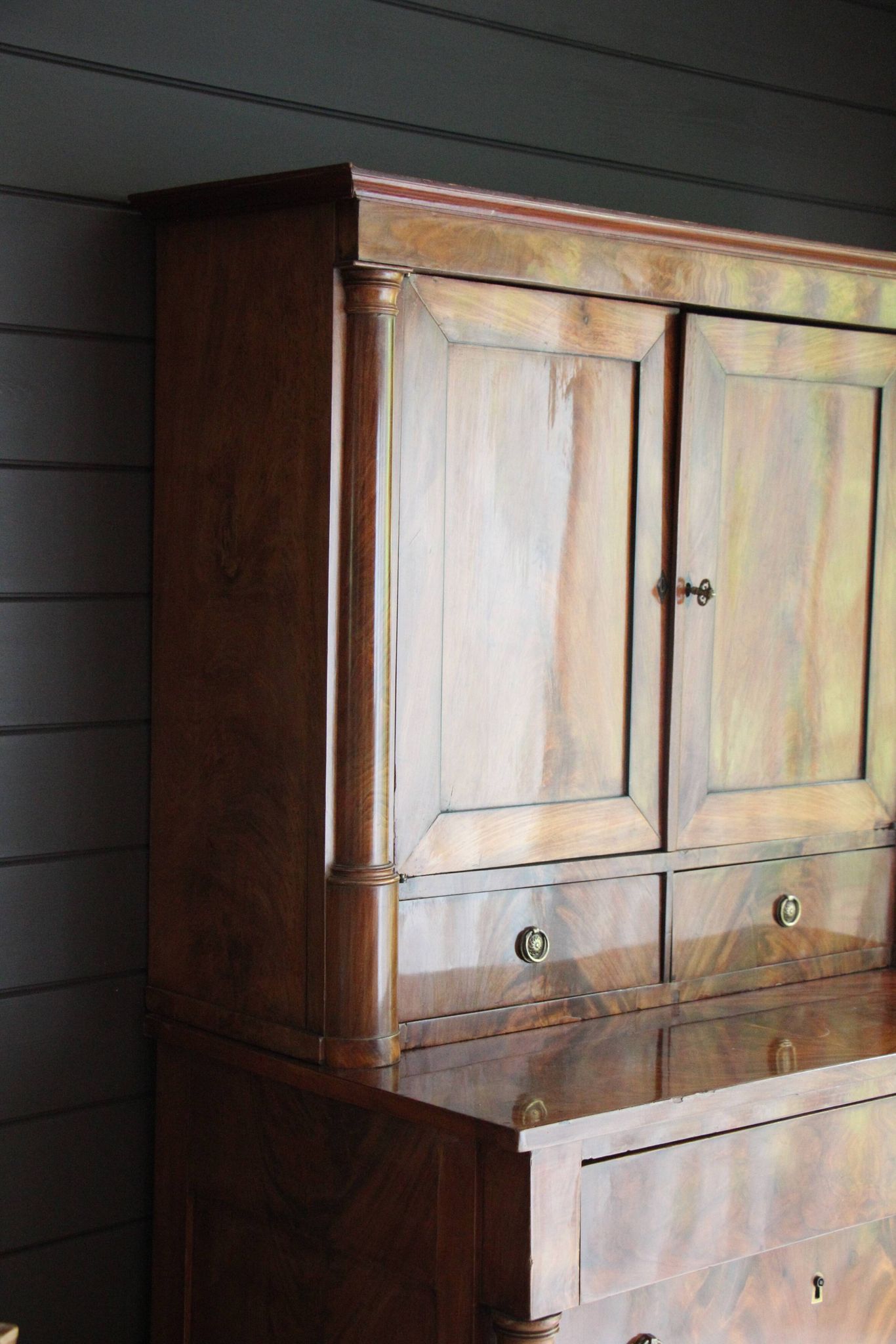 Empire period mahogany cabinet secretary