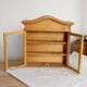 Vintage wooden wall cabinet – 2 mesh doors and shelf