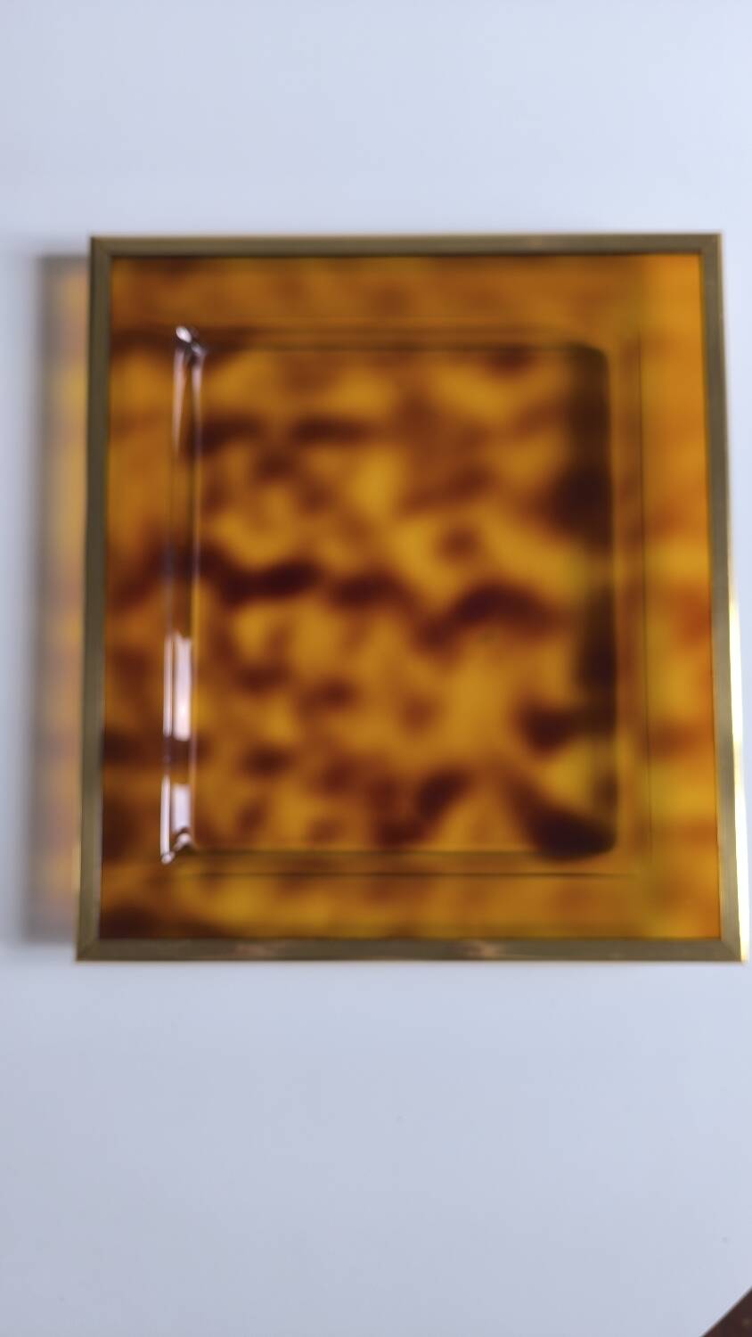 Lucite and gold metal tray by Christian Dior