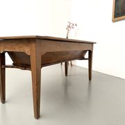 Farm table, old solid oak dough trough, France, around 1920.