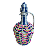 Scoubidou bottle with blue pink and yellow handle 70s