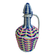 Scoubidou bottle with blue pink and yellow handle 70s