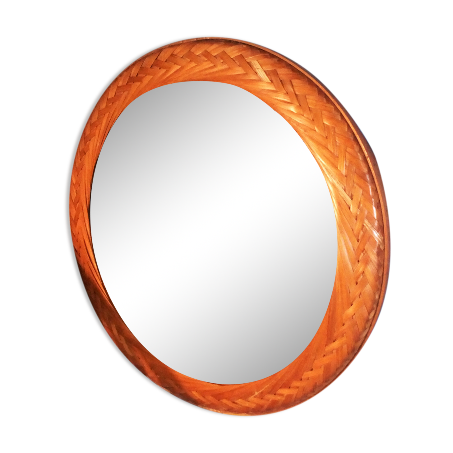 Wicker wall mirror 1960s