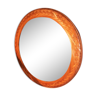 Miroir mural osier 1960s