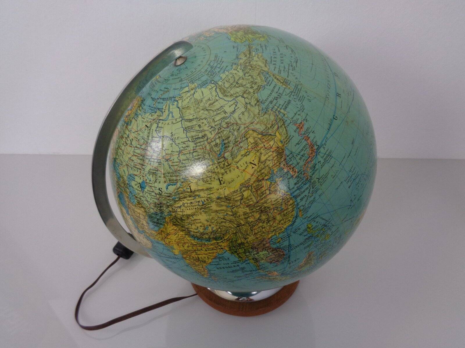 Vintage Illuminated Duo Glass Globe by Paul Oestergaard for Columbus, Germany, 1950s