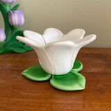 Glass flower candle holder