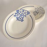 6 assiettes motif bleu Angèle