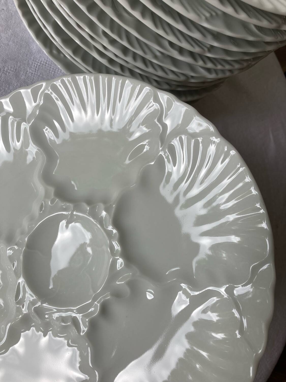 Vintage oyster plates