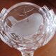 Set of 7 Arques crystal dessert bowls, Passereaux, bird decor