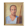 Painting - vintage portrait - the artist in front of his easel